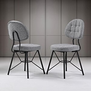 Zen Siyah Mermer Masa & Gözde Siyah Sandalye Takımı Hdr1264 - Md