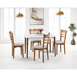 Zen Beyaz Masa & Tepeli Sandalye Takımı Hdr1265 - Md