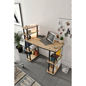 Yeni̇ Nesi̇l Aydinlatmali Çalişma Masasi Safi̇r Meşe