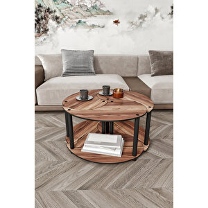 Yi̇n Yang Unity Serenity Orta Sehpa 3 Lü Madran Cevi̇z 70cm