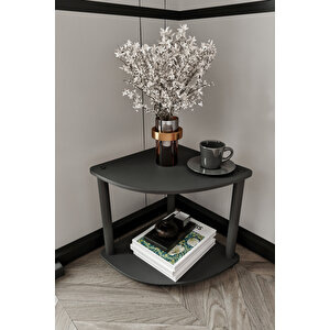 Masi̇vo Köşe Ki̇taplik Si̇yah 2 Katli