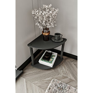 Masi̇vo Köşe Ki̇taplik Si̇yah 2 Katli