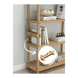 Rosa 4 Raflı Kitaplık – 112 Cm Yükseklik – Mdf Lam Gövde Ve Ahşap Ayaklı – Modern & Şık Tasarım