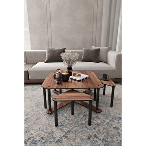 Pizza Sehpa Kare Ceviz