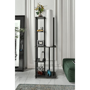 Moda Dor Çok Amaçlı Lambader Raf Siyah