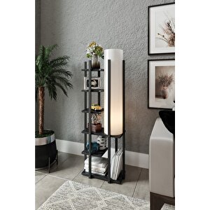 Moda Dor Çok Amaçlı Lambader Raf Siyah