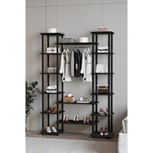 Dekoratif Masi̇vo Portmanto Çok Amaçli Raf Si̇yah