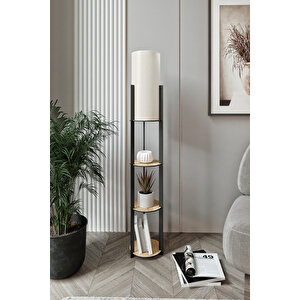 Radiante Yuvarlak Rafli Lambader Safi̇r Meşe--krem