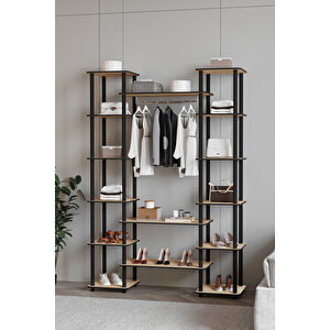 Dekoratif Masi̇vo Portmanto Çok Amaçli Raf Safi̇r Meşe