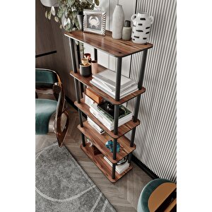 Dekoratif Masi̇vo Ki̇taplik 5 Katlı 30x60 Dikdörtgen Çok Amaçlı Raf Madran Cevi̇z