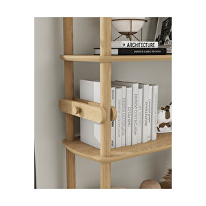 Rosa Ahşap Kitaplık :6 Raflı Minimalist Mdf Ve Ahşap Tasarım 174cm X 80cm X 30cm Derinlikte Kitaplık