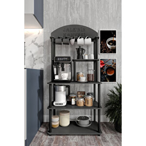 Bollente Dekoratif Kişiye Özel Isminize Özel Kahve Köşesi Si̇yah 34cmx69cm