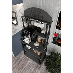 Bollente Dekoratif Kişiye Özel Isminize Özel Kahve Köşesi Si̇yah 34cmx69cm