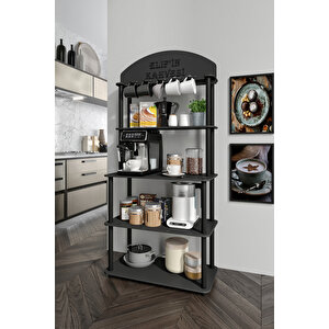 Bollente Dekoratif Kişiye Özel Isminize Özel Kahve Köşesi Si̇yah 34cmx69cm