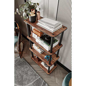 Dekoratif Masi̇vo Ki̇taplik 4 Katlı 30x60 Dikdörtgen Çok Amaçlı Raf Madran Cevi̇z