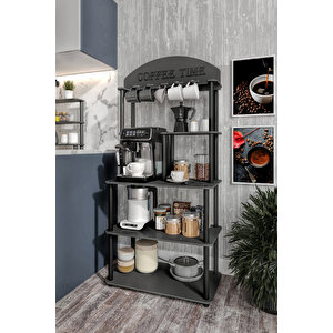 Coffee Tıme Çok Amaçlı Dolap Kahve Köşesi Siyah 40 Tüm Kahve Makineleri