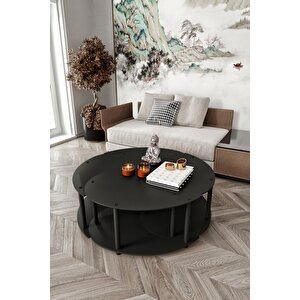 Yin Yang Unıty Serenıty Orta Sehpa 4 Lü Siyah-100 Cm