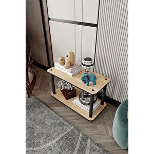 Dekoratif Masi̇vo Ki̇taplik 2 Katlı 30x60 Dikdörtgen Çok Amaçlı Raf Safi̇r Meşe