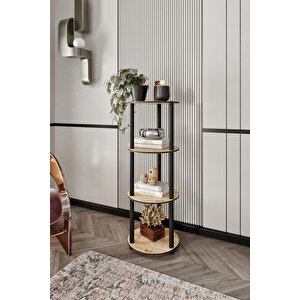 Dekoratif Masi̇vo Ki̇taplik 4 Katlı 34 Çap Yuvarlak Çok Amaçlı Raf