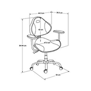 Ryze Kids Intro Çalışma Ve Oyuncu Koltuğu Siyah 61x84-94x55 Cm