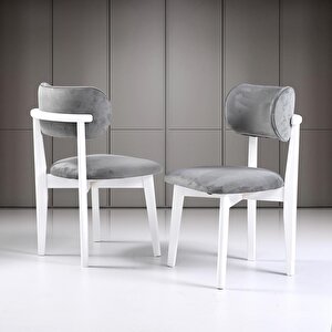 Hayal Beyaz Yuvarlak Masa & Atlas Beyaz Sandalye Takımı Hdr1202 - Md