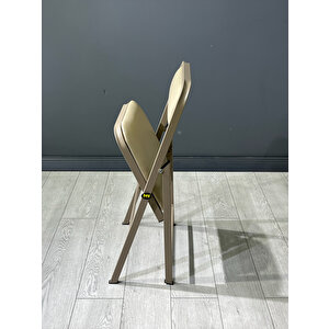 Hey Katlanır Cappuccino Mutfak Yemek Sandalyesi Balkon Otel Kafe Katlanır Sandalyesi Kapuçino Deri