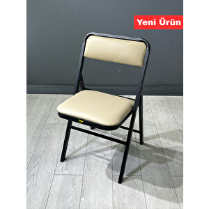 Hey Katlanır Cappuccino Mutfak Sandalyesi Yemek Otel Kafe Katlanır Sandalyesi Siyah Kapuçino Deri