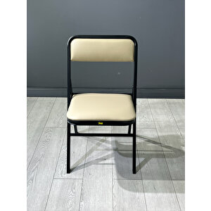 Hey Katlanır Cappuccino Mutfak Sandalyesi Yemek Otel Kafe Katlanır Sandalyesi Siyah Kapuçino Deri