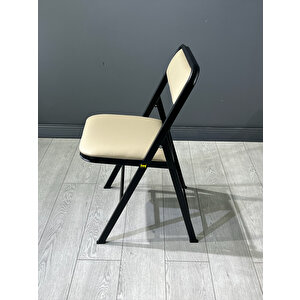 Hey Katlanır Cappuccino Mutfak Sandalyesi Yemek Otel Kafe Katlanır Sandalyesi Siyah Kapuçino Deri