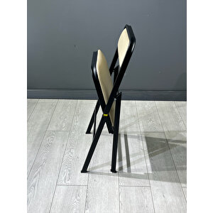 Hey Katlanır Cappuccino Mutfak Sandalyesi Yemek Otel Kafe Katlanır Sandalyesi Siyah Kapuçino Deri