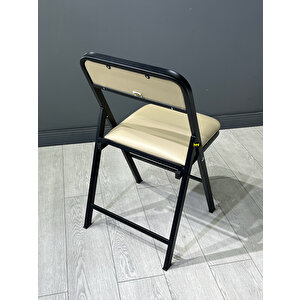 Hey Katlanır Cappuccino Mutfak Sandalyesi Yemek Otel Kafe Katlanır Sandalyesi Siyah Kapuçino Deri