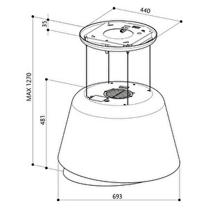 Franke Belle Plus Dg Matt Gold Ada Tipi Davlumbaz