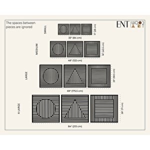 Ent Wood Art Ahşap Duvar Tablosu, 3 Parça Ahşap Modern Üçgen Kare Oval Duvar Dekoru, Geometrik Desen Duvar Paneli, Akçaağaç