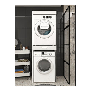 Fika Çamaşır Ve Kurutma Makinesi Dolabı – Beyaz - Çok Amaçlı Dolap - Banyo Dolabı