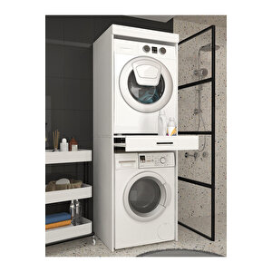 Fika Çamaşır Ve Kurutma Makinesi Dolabı – Beyaz - Çok Amaçlı Dolap - Banyo Dolabı