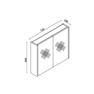 Arin 80cm, Aynalı Banyo Dolabı, Üst Modül, Beyaz, Mdf
