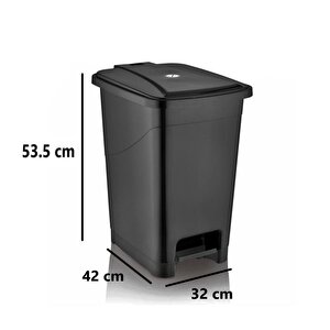 Srl-3030 Slim Pedallı Plastik Çöp Kovası İç Kovalı 40 Lt Siyah