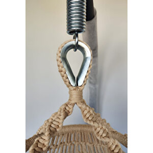 Tek Kişilik Makrome El Örgüsü Salıncak Minderli (bej) Mis38006bejm / 80x90 Cm (salıncak Ve Minder)