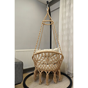 Tek Kişilik Makrome El Örgüsü Salıncak (bej) Mis38003bej (sadece Salıncak)