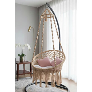 Tek Kişilik Makrome El Örgüsü Salıncak (bej) Mis38003bej (sadece Salıncak)