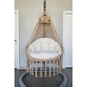 Tek Kişilik Makrome El Örgüsü Salıncak (bej) Mis38006bej / 80x90 Cm (sadece Salıncak)