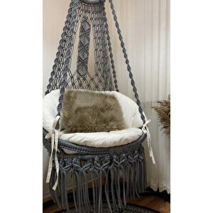 Tek Kişilik Makrome El Örgüsü Salıncak (antrasit Gri) Mis38002antrasit (sadece Salıncak)