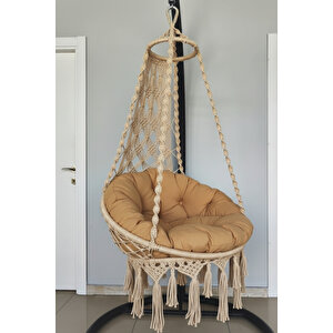 Tek Kişilik Makrome El Örgüsü Salıncak (bej) Mis38001bej (sadece Salıncak)
