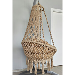 Tek Kişilik Makrome El Örgüsü Salıncak Minderli (bej) Mis38001bejm / (salıncak Ve Minder)