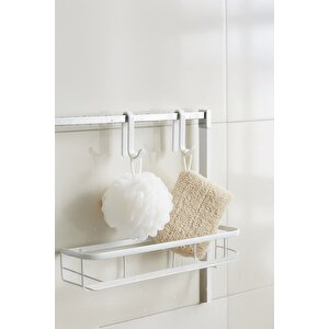 2’li Beyaz Askı Kanca Seti – Banyo & Mutfak Rafları İçin Plastik Askı Aparatı