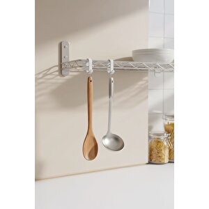 2’li Beyaz Askı Kanca Seti – Banyo & Mutfak Rafları İçin Plastik Askı Aparatı