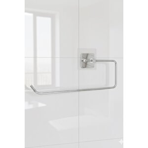 Krom Kare Topuzlu Solo Havluluk (yapıştır/vidala) Montajlı Metal Havlu Askısı, Şık & Dayanıklı