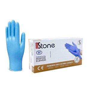Stone Nitril Pudrasız Mavi Muayene Eldiveni 100' Lü Paket Small S