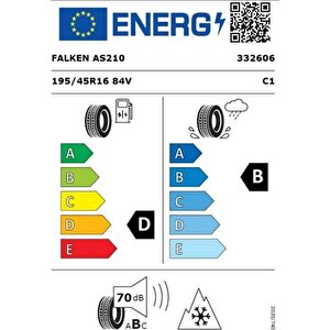 195/45 R16 Tl 84v Xl Euroall Season As210 Oto 4 Mevsim Lastiği (üretim Tarihi:2025)