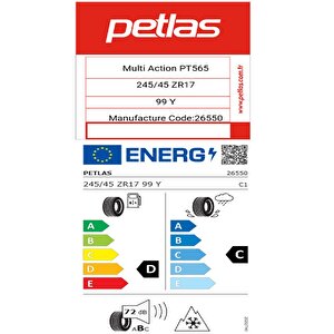 245/45 R17 Tl 99y Reinf. Multi Action Pt565 Dört Mevsim Lastiği (üretim Tarihi:2025)